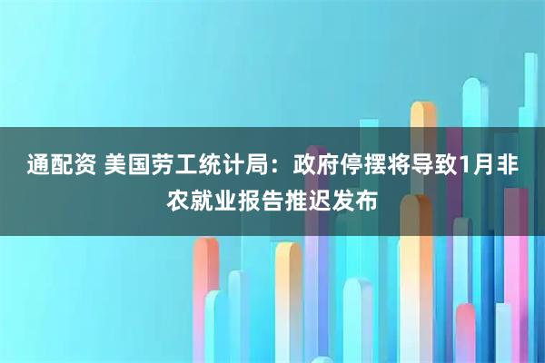 通配资 美国劳工统计局：政府停摆将导致1月非农就业报告推迟发布