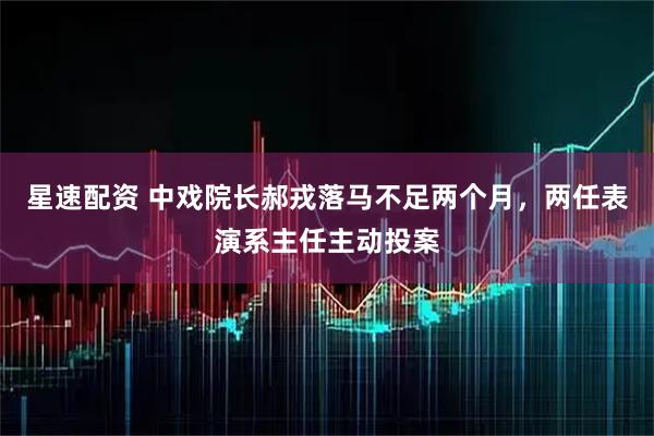 星速配资 中戏院长郝戎落马不足两个月，两任表演系主任主动投案